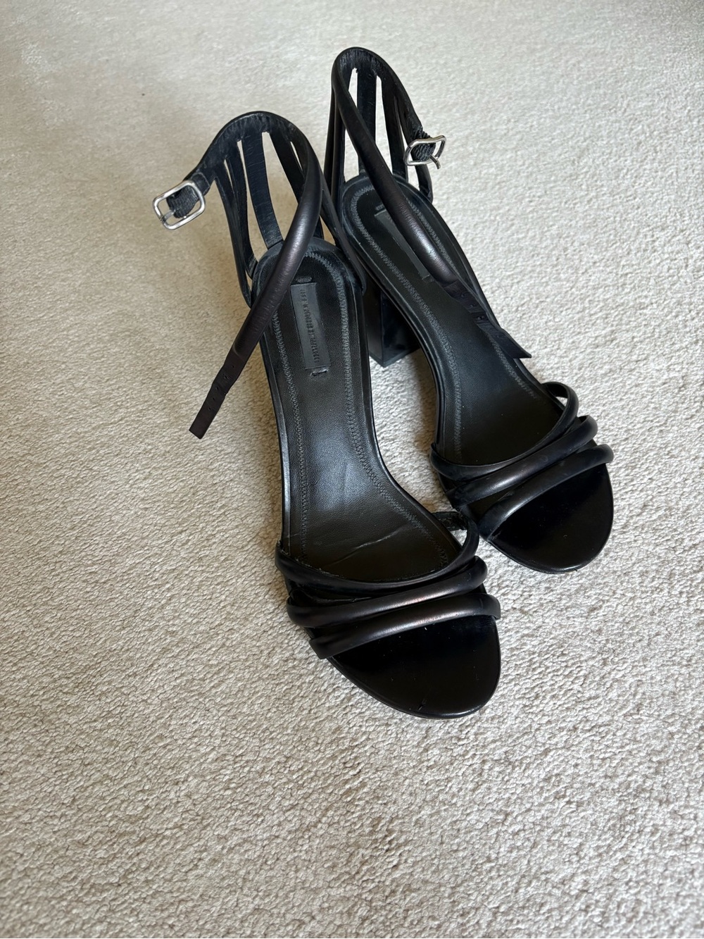 Alexander Wang Black Cage Strap Block Heel Sandals - Picture 3 of 8